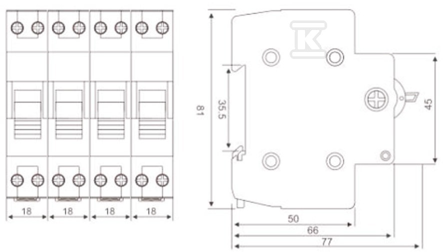 Modular mains-generator switch 4P 40A - SPMP\4P40